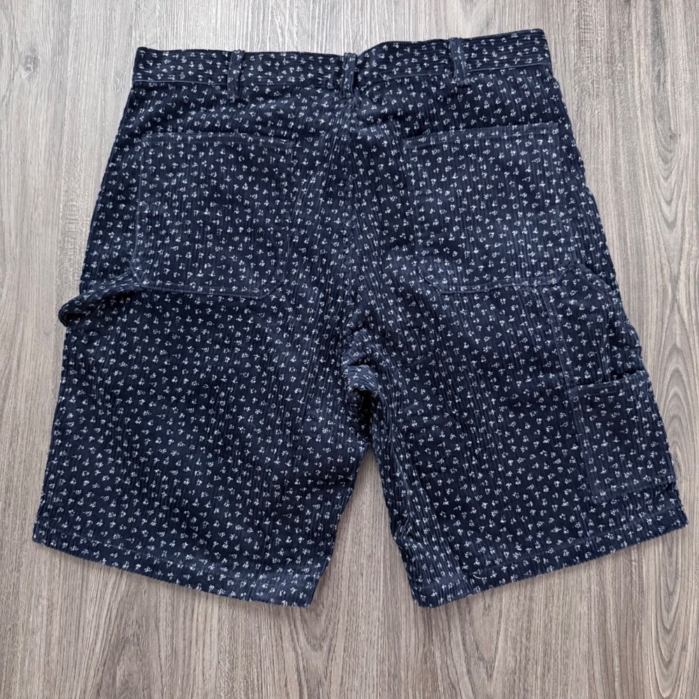 Emotionally Unavailable Shorts Cotton Geometric Print Made in Japan Navy Large - Picture 2 of 8